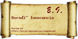 Borsó Innocencia névjegykártya